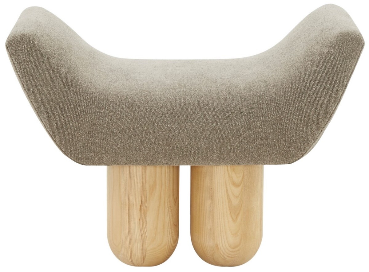 Giancarlo Upholstered Ottoman - Dark Brown / Natural - Image 0