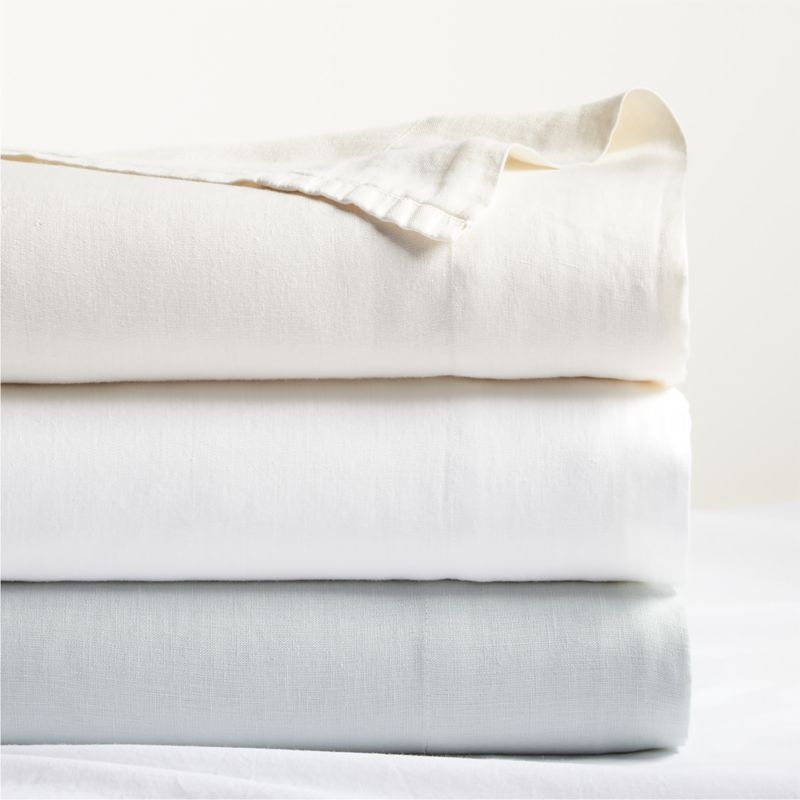 New Natural Hemp White King Bed Sheet Set - Image 1