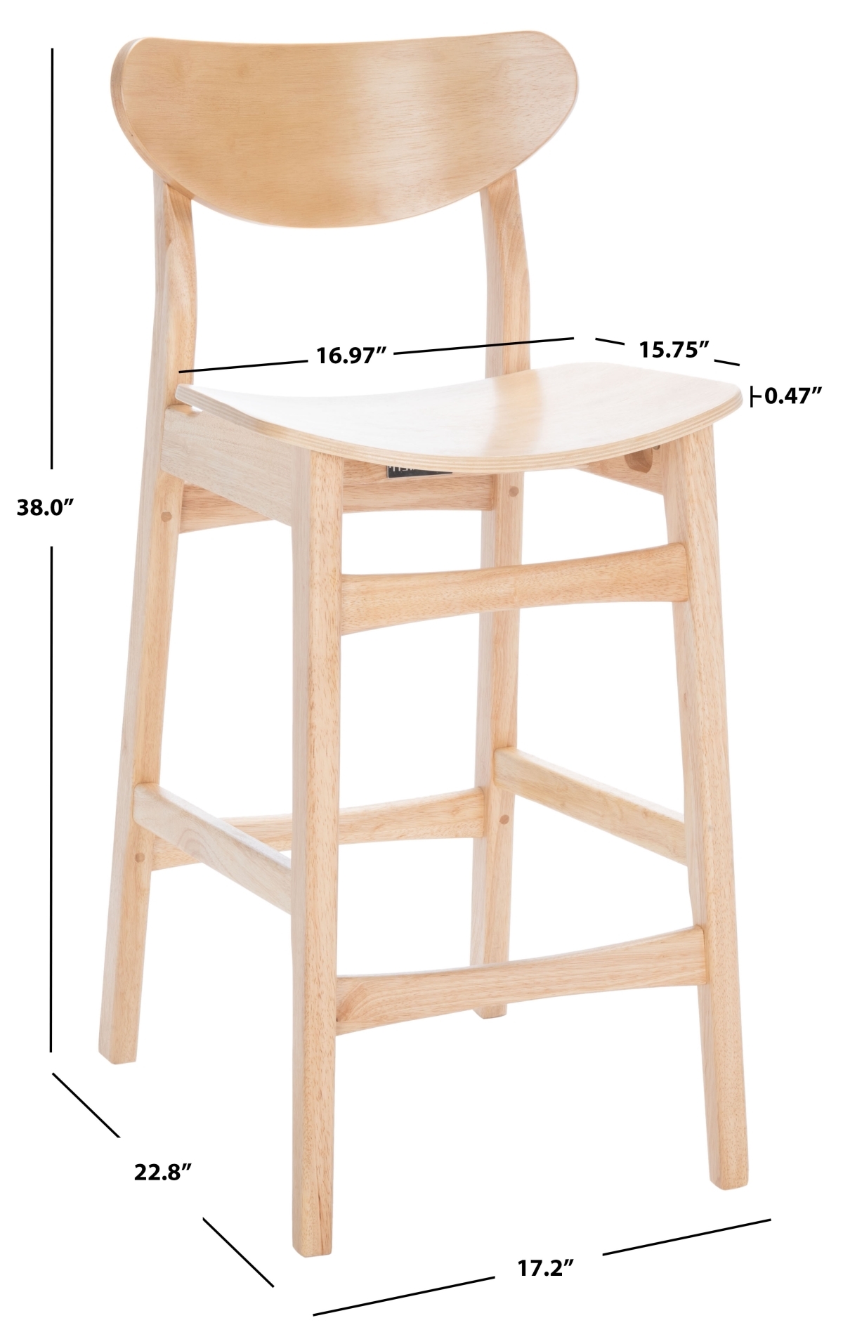 Thaxton Counter Stool - Natural - Safavieh - Image 9