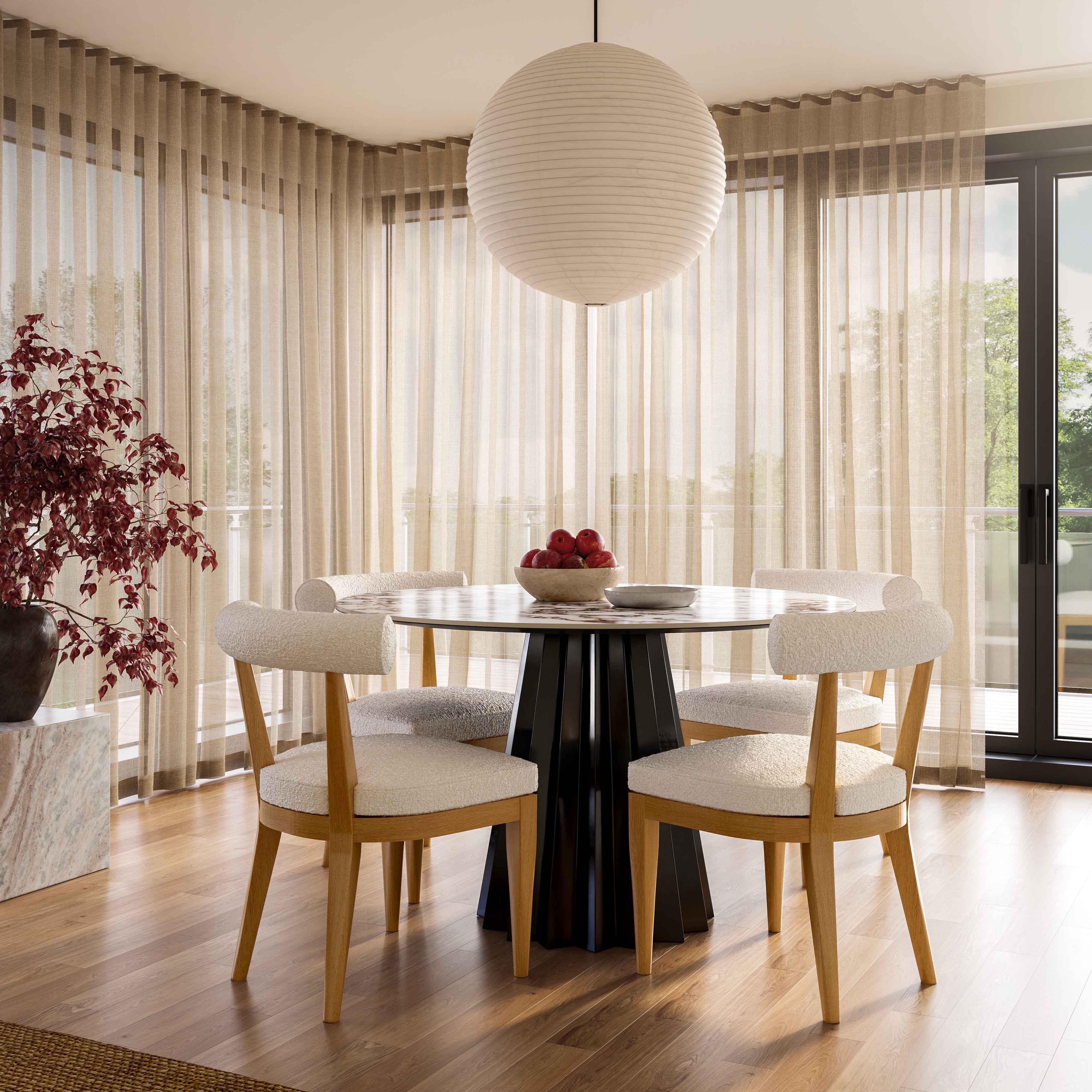 Palla Cream Performance Boucle Dining Chair - Image 1