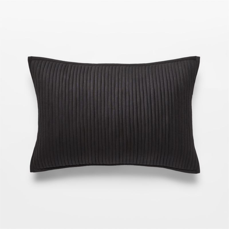 Sequence Jersey Pillow with Down-Alternative Insert, Black, 18"x12" - Image 0