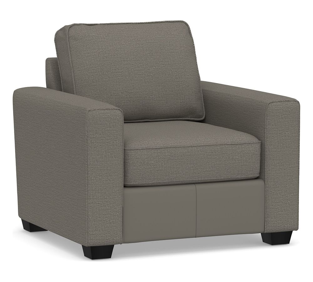 SoMa Fremont Square Arm Upholstered Armchair, Polyester Wrapped Cushions, Chunky Basketweave Metal - Image 0