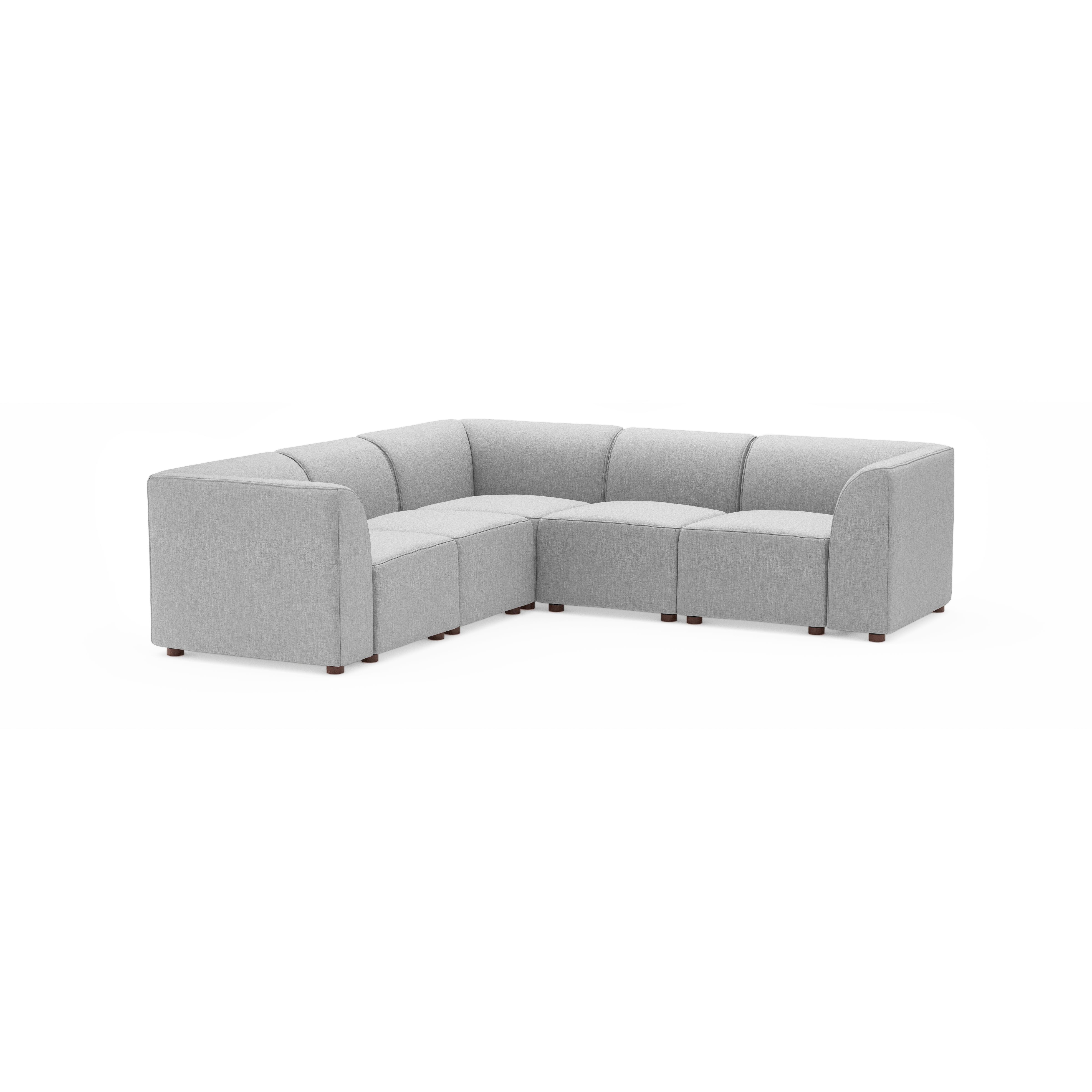 Mambo 5-Piece Sectional - Crushed Gravel - Performance Basketweave / High - Image 0
