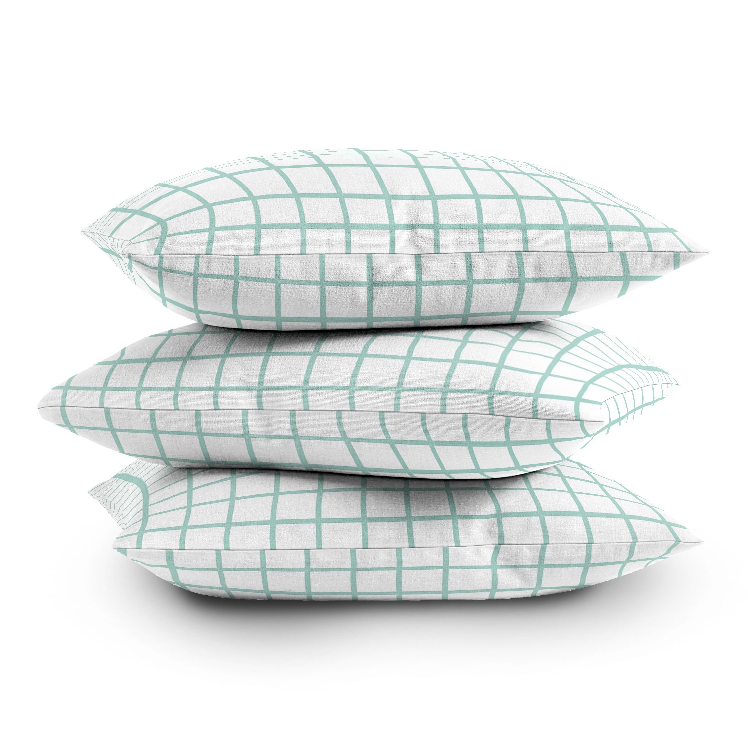 Mint Grid by Little Arrow Design Co - Indoor Throw Pillow 20" x 20" Cover Only - Image 3