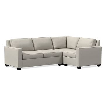 Henry Sectional Set 02: Corner, Left Arm Loveseat, Right Arm Chair, Poly, Twill, Dove, Chocolate - Image 0