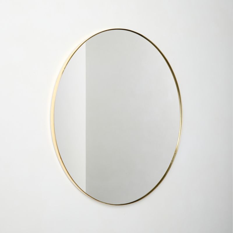 Espressione Unlacquered Brass Round Wall Mirror 48" - Image 1