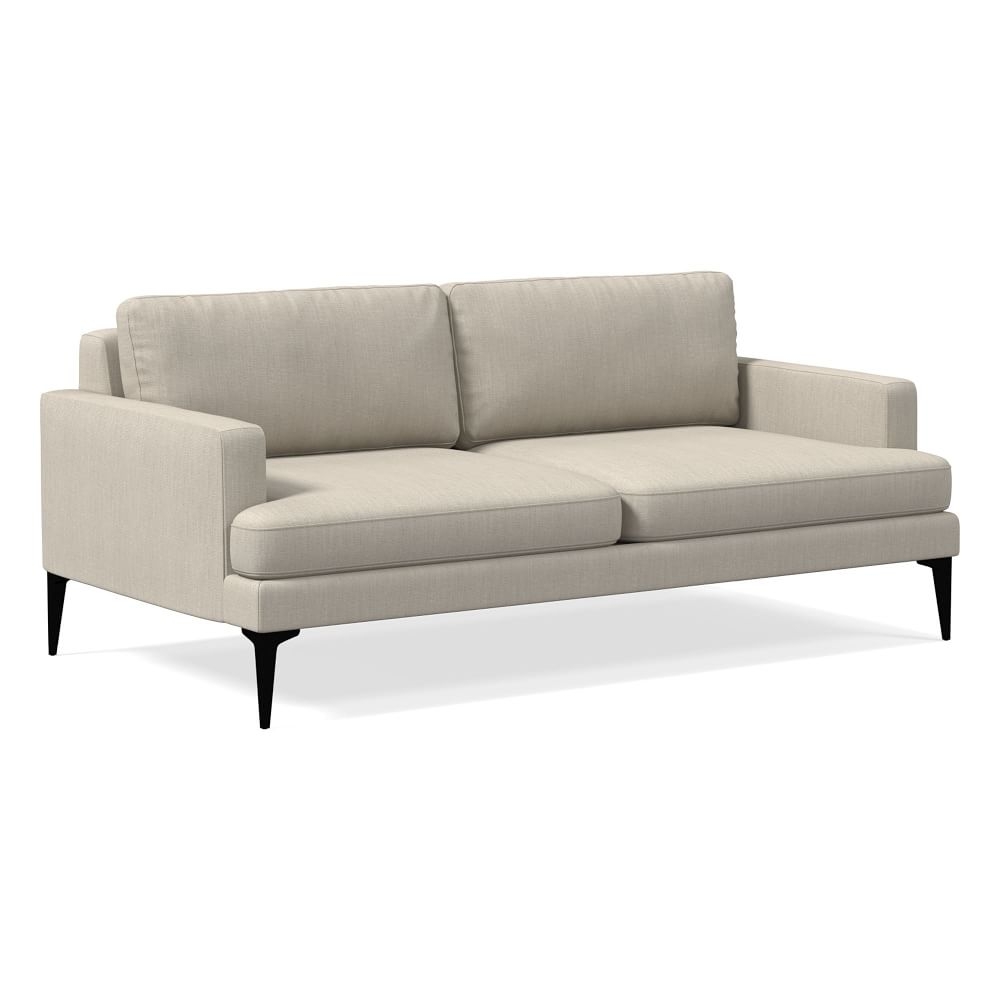 Andes 77" Multi-Seat Sofa, Standard Depth, Basket Slub, Dove, Dark Pewter - Image 0