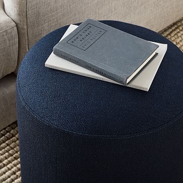 Auburn Ottoman, Poly, Twill, Midnight, Concealed Supports - Image 1