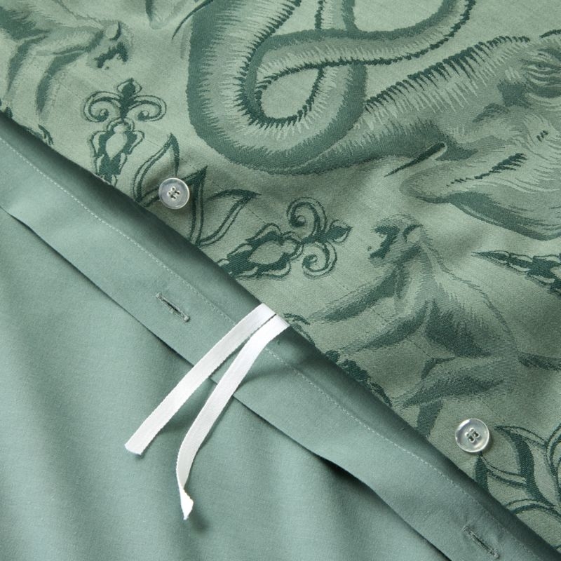 Entwined Elephants Green Full/Queen Duvet Cover - The White Lotus - Image 2