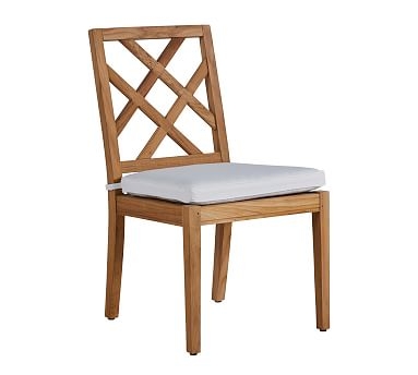 Kesao Dining Side Chair Cushion, Sunbrella(R) - Outdoor Linen; Dove - Image 0