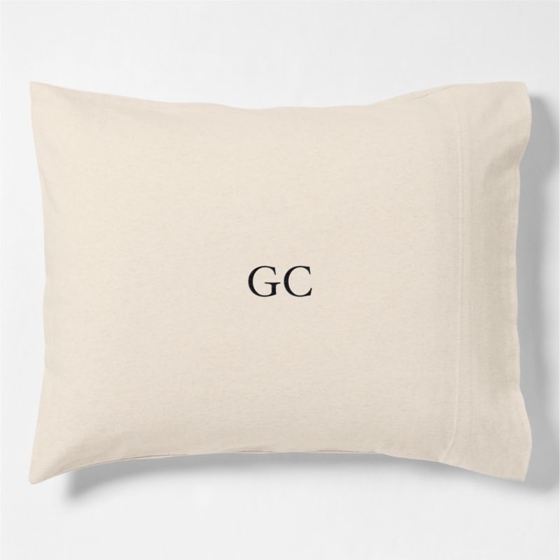 Comfy Tee Organic Cotton Jersey Beige Standard Bed Pillow Sham - Image 1