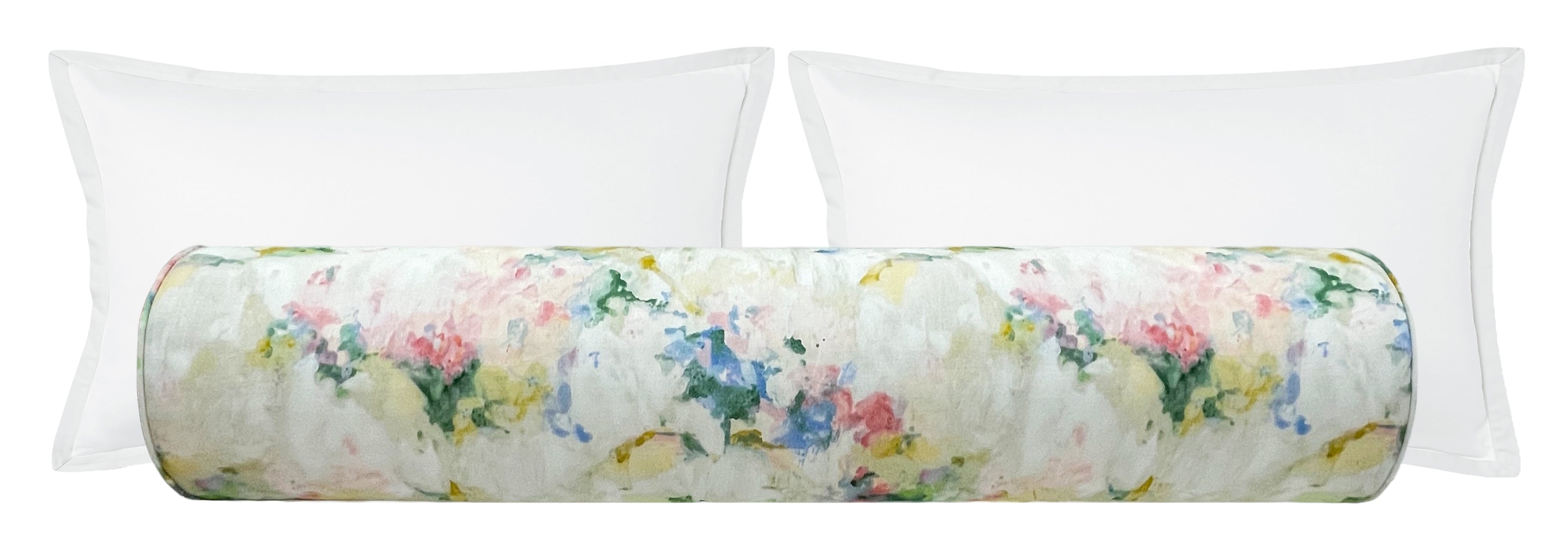 THE BOLSTER :: WATERCOLOR FLORAL // POWDER BLUE - BY THE YARD - Image 0