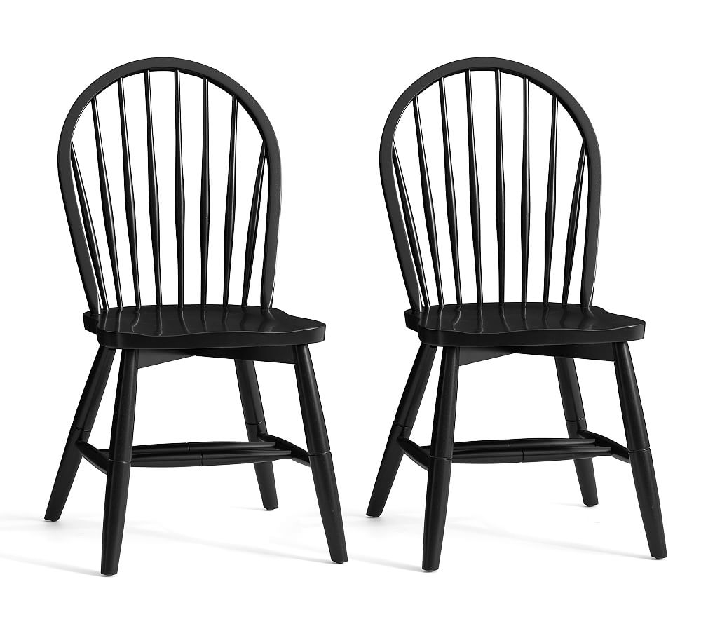 Windsor Dining Chair, Black, Set of 2 - Image 0