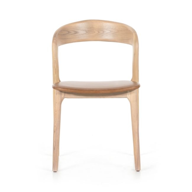 Gillie Natural Wood and Leather Dining Chair - Image 0
