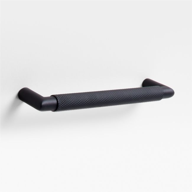 Modern Knurled 6" Matte Black Cabinet Pull - Image 0