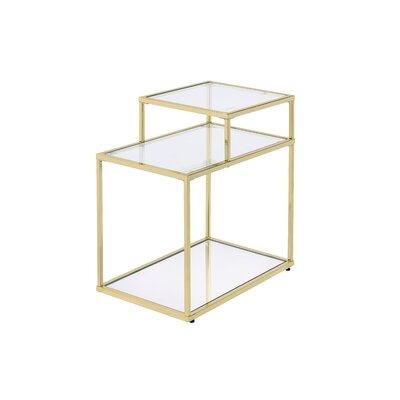 Ebersole Side Table In Clear Glass & Gold Finish - Image 0