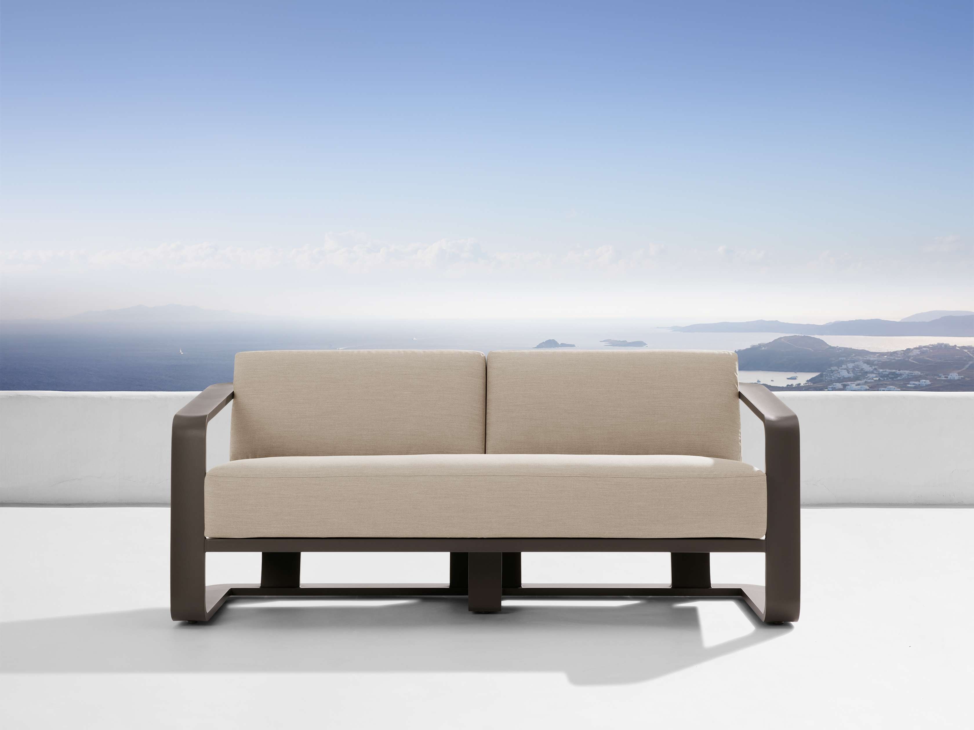 Sonoma Outdoor Sofa Aluminum in Brown  Rosemount Taupe/72" - Image 0