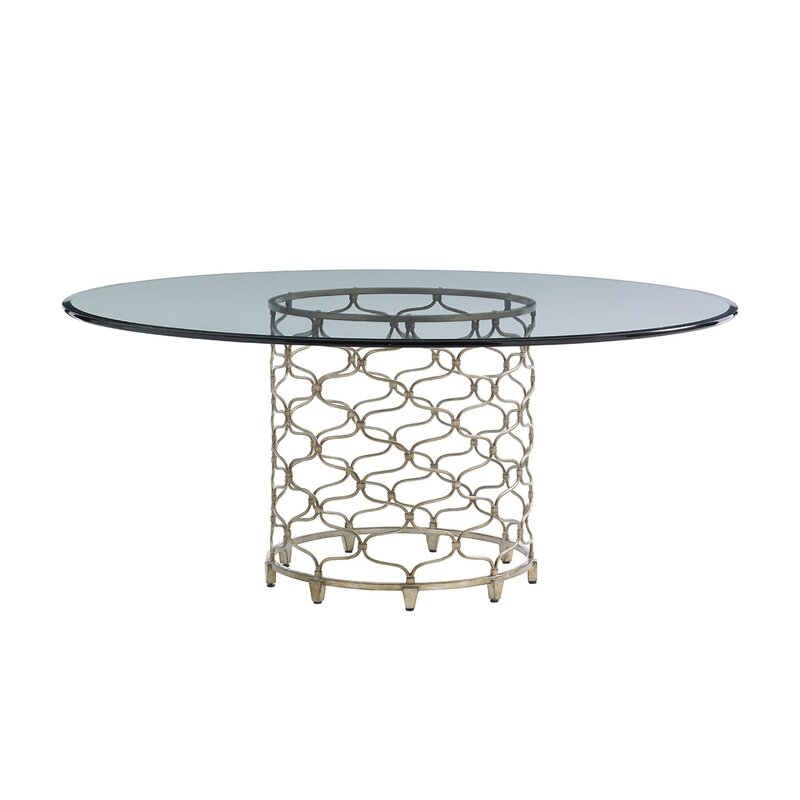 Lexington Laurel Canyon Bollinger Round Dining Table with Glass Top - Image 0