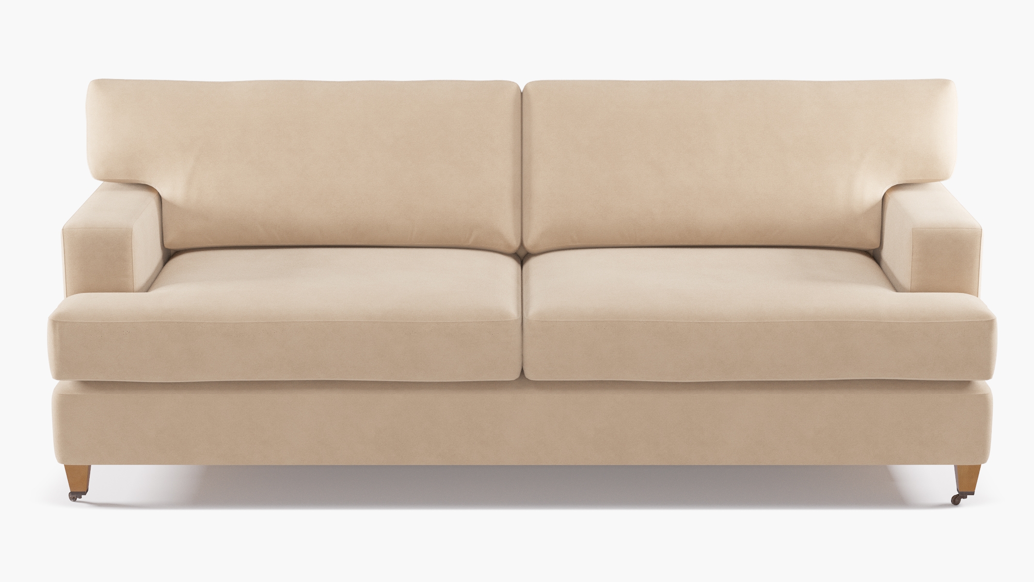 Classic Sofa, Pearl Velvet, Oak - Image 0