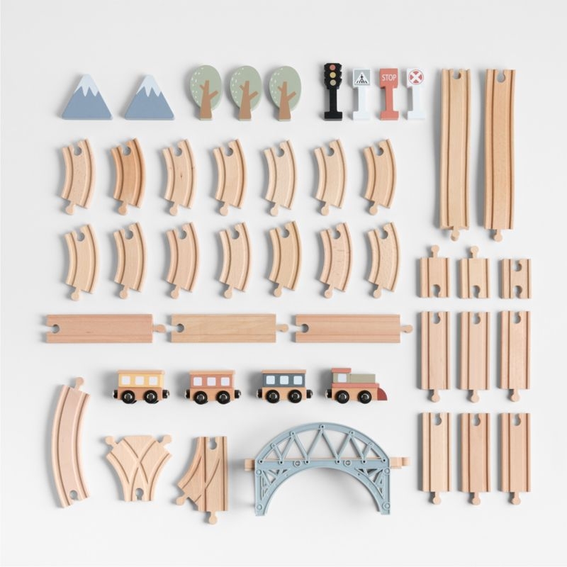 45-Piece Wooden Kids Train Set - Image 4