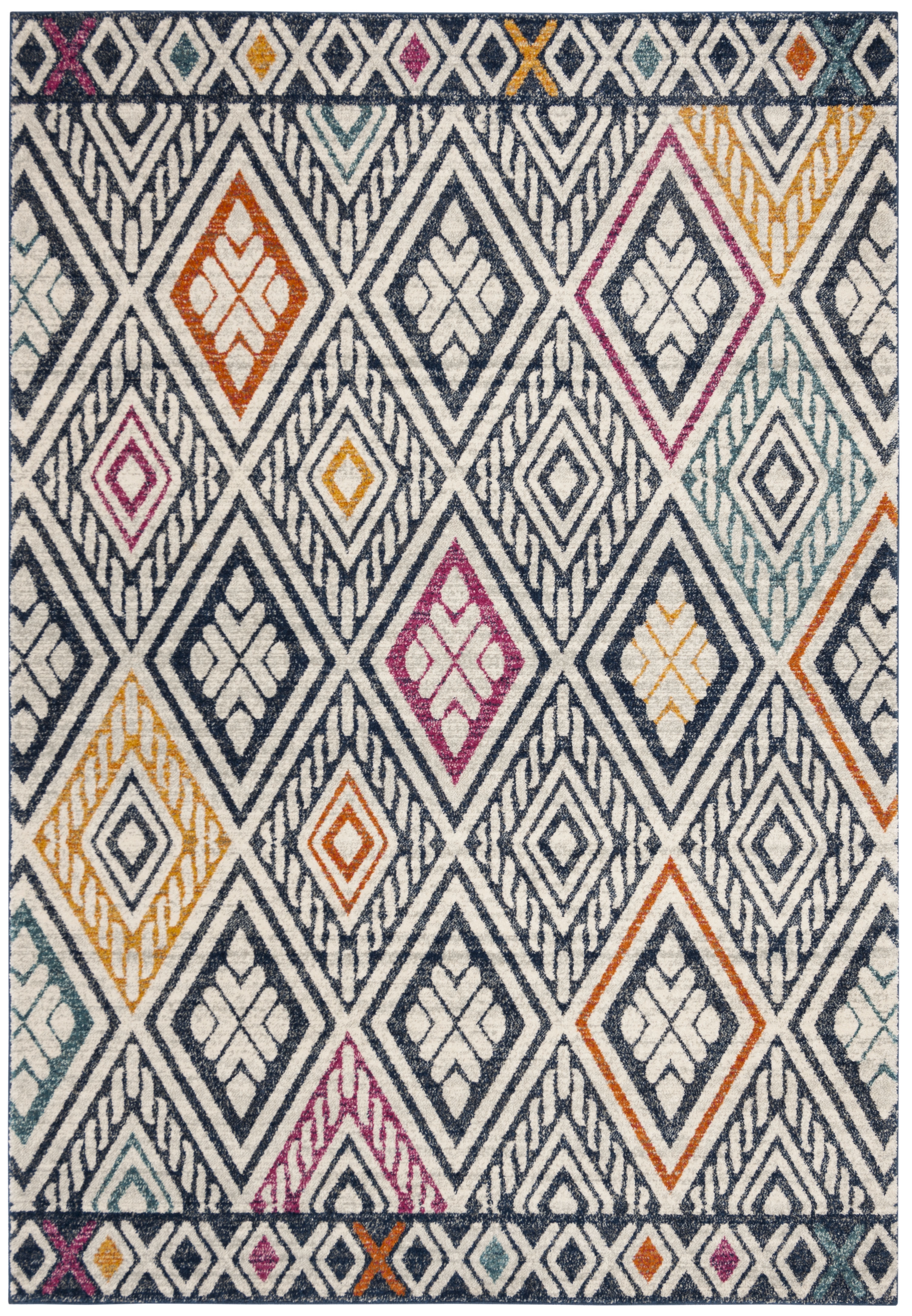 Arlo Home Woven Area Rug, EVK286N, Navy/Ivory,  4' X 6' - Image 0