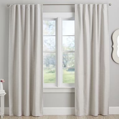 Classic Linen Blackout Curtain - Set of 2, 63", Navy/White - Image 5