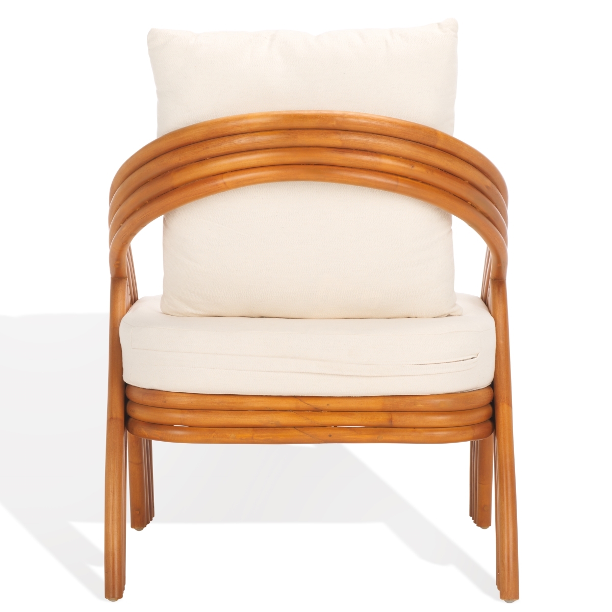 Demarco Rattan Accent Chair  - Natural / White - Safavieh - Image 7