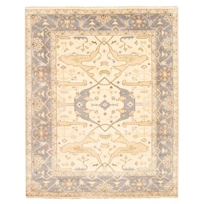 One-of-a-Kind Hand-Knotted New Age 8' x 9'9" Wool Area Rug in Cream/Gray - Image 0