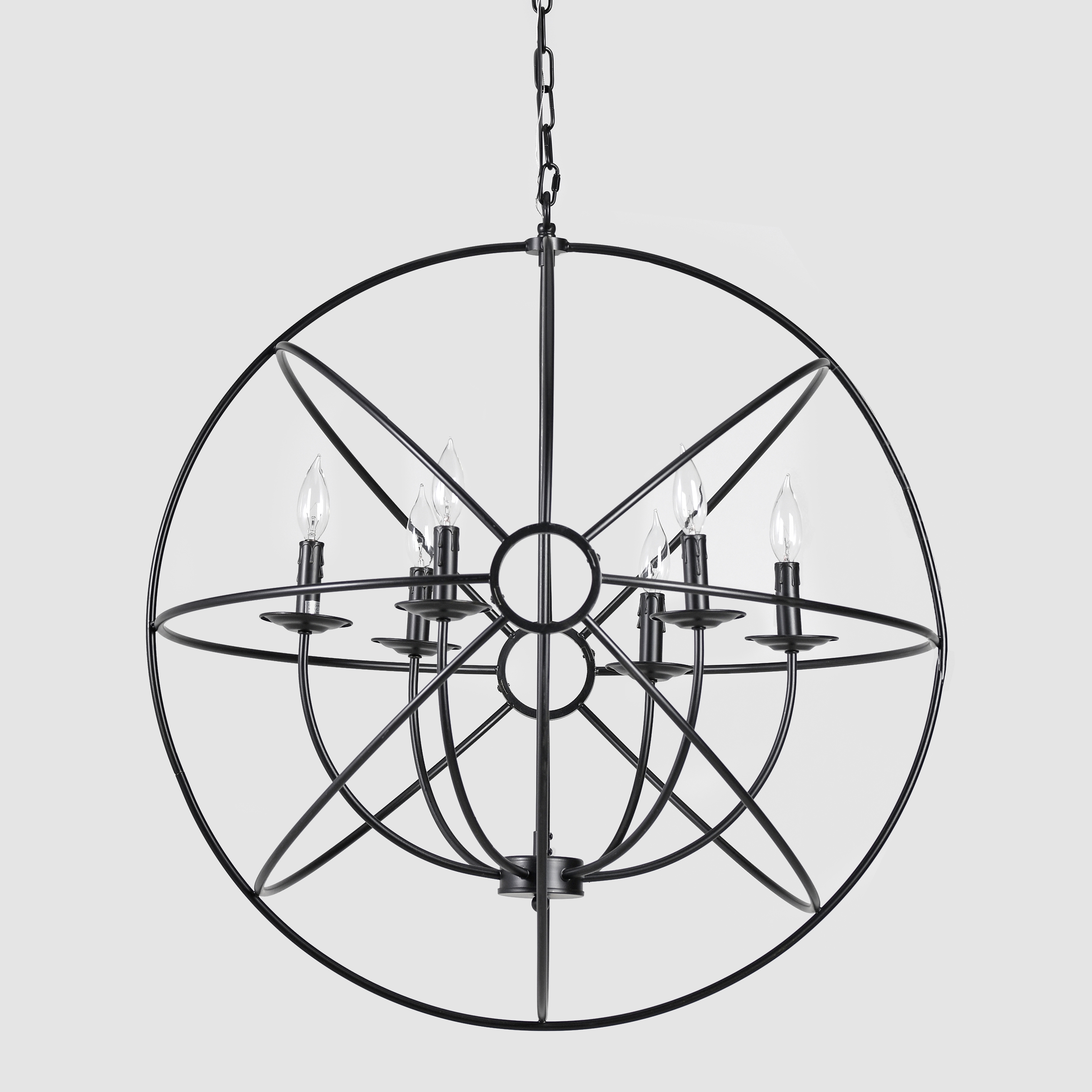Derince Iron Chandelier Small Black - Image 0