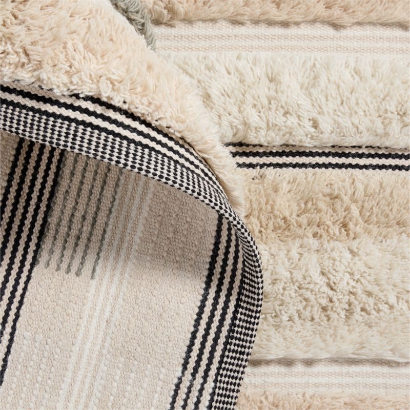 Hi/Low Stripe Wool Blend Kids Area Rug 6'x9' - Image 2