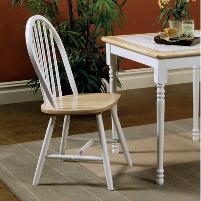 Marlborough Windsor Back Side Chair in Brown/White - Image 0