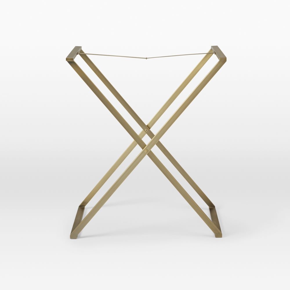 Butler Tray Stand, Tall, Shiny Brass - Image 0