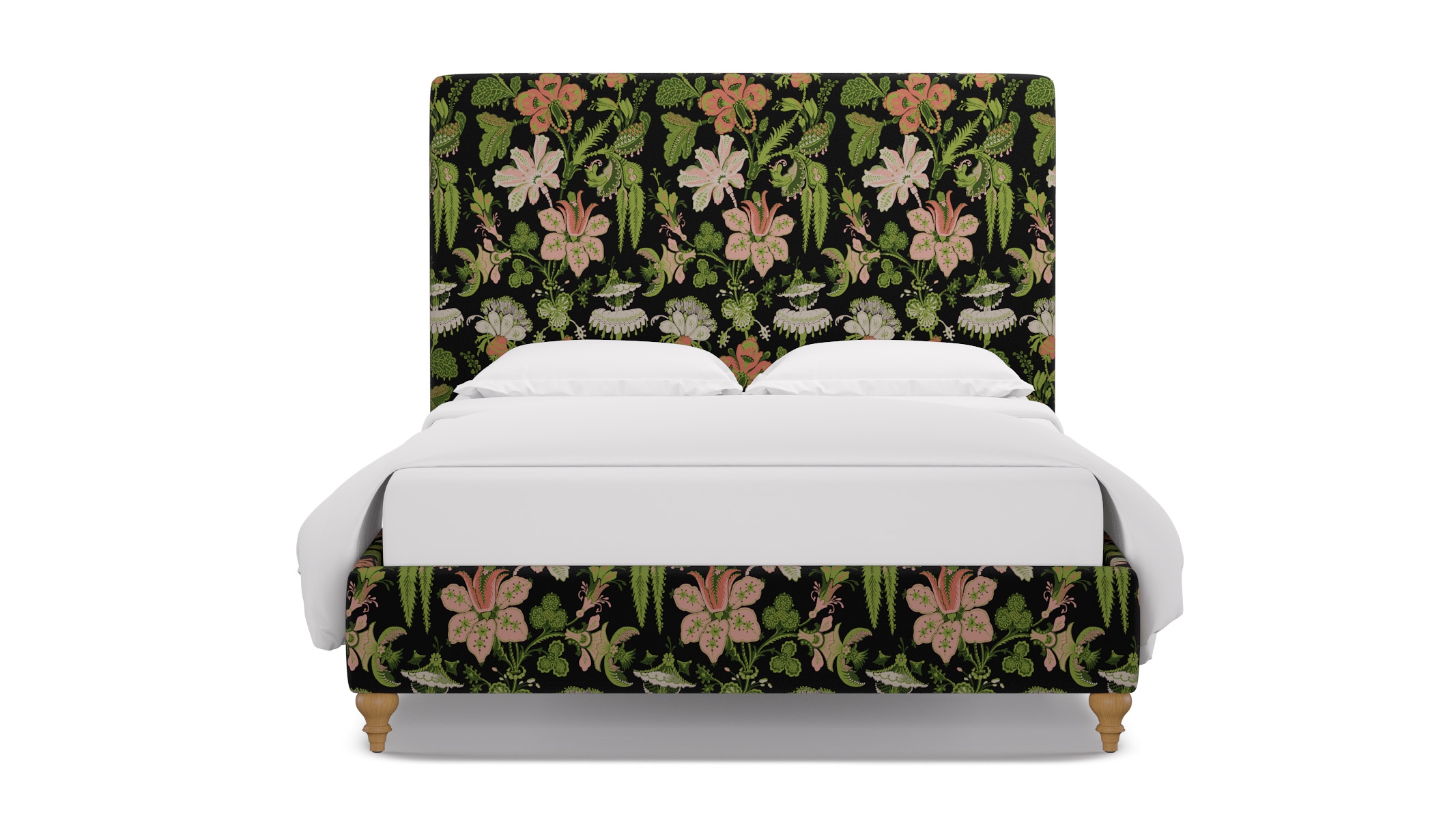 Classic Bed, Coral Onyx Rossetta, Natural Traditional Turned Leg, Queen - Image 0