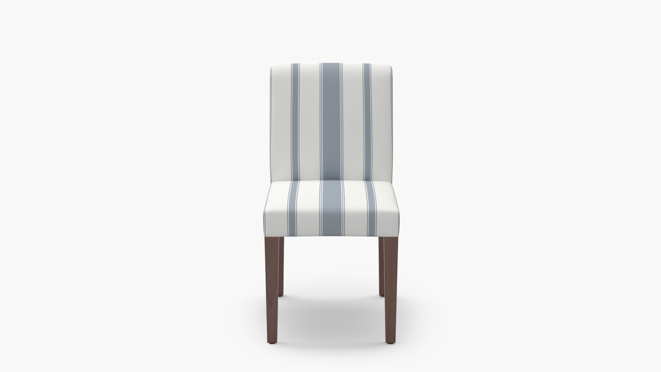 Signature Dining Chair, French Blue Clarence Stripe, Walnut Square Tapered Leg - Image 0