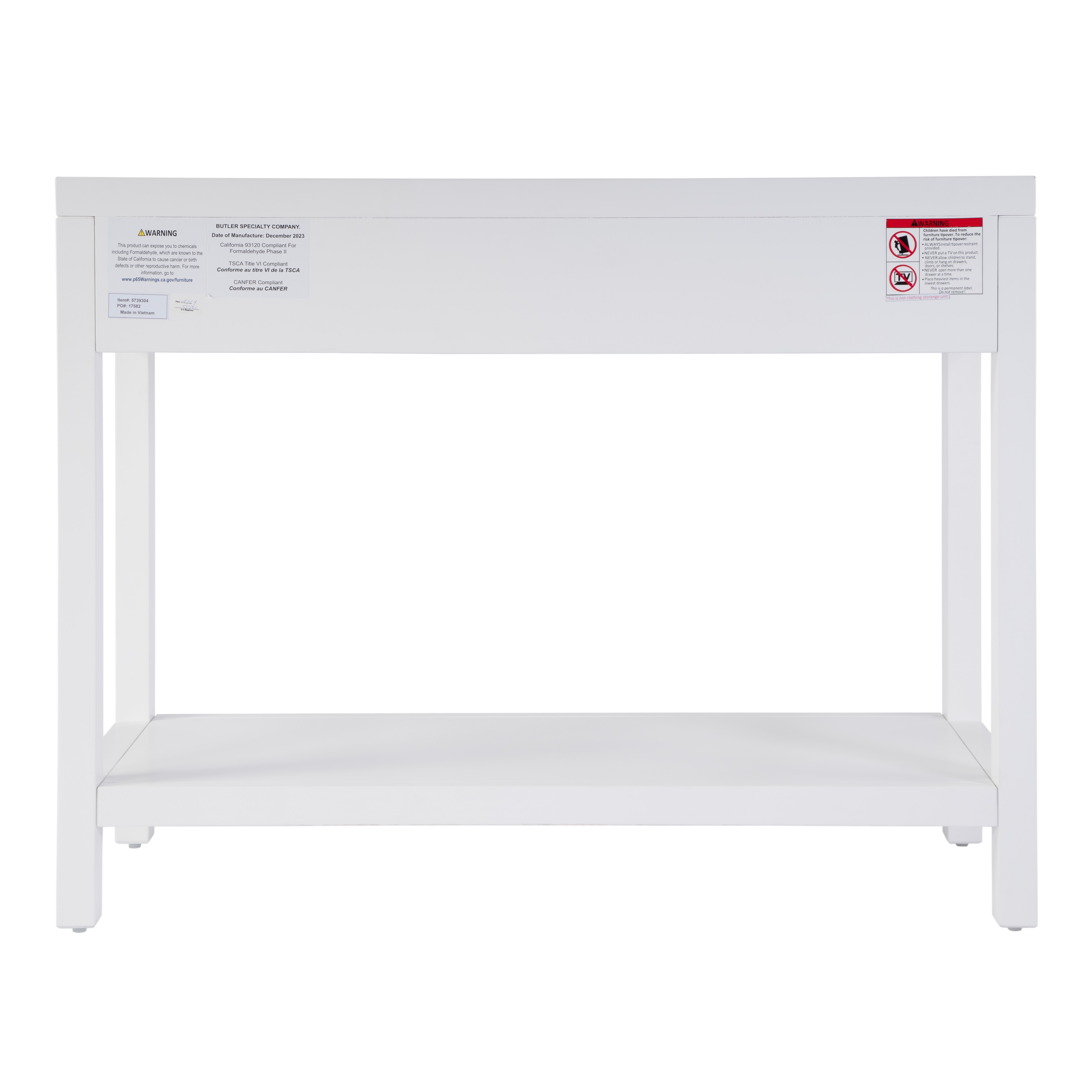 Nora Smooth White Console Table - Image 2