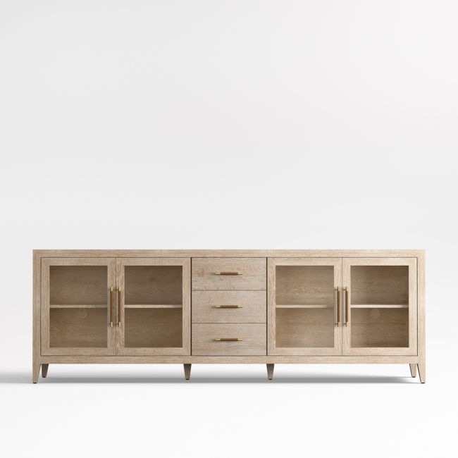 Clairemont 89" Natural Wood Storage Media Console - Image 0