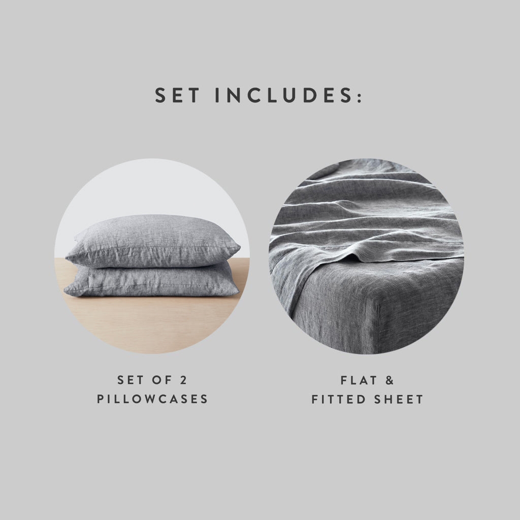 The Citizenry Stonewashed Linen Bed Sheet Set | Queen | White - Image 5