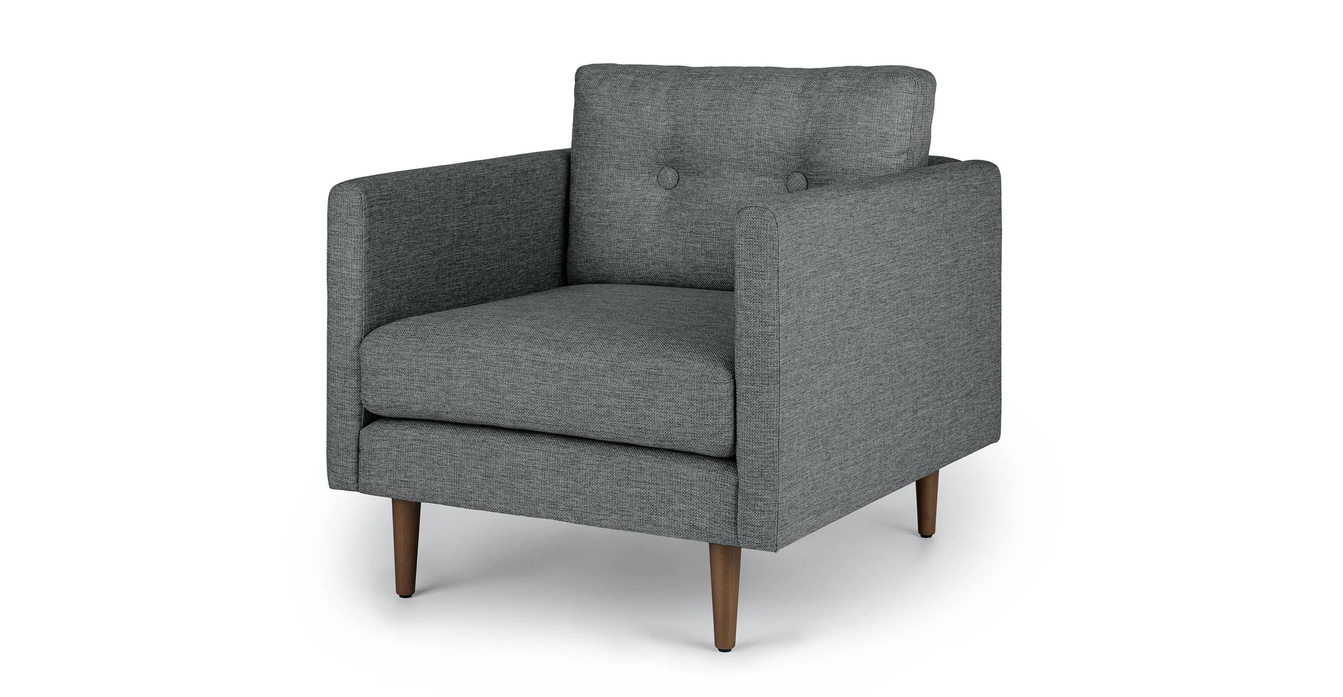 Anton Gravel Gray Lounge Chair - Image 2