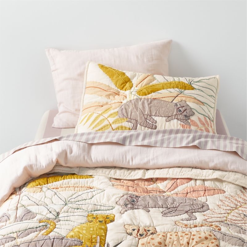 Supersoft Lilac Rose Organic Cotton Gauze Kids Pillow Sham - Image 4