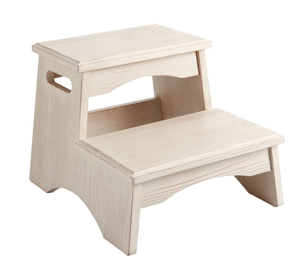 Step Stool, Two Step, Weathered White - Image 0
