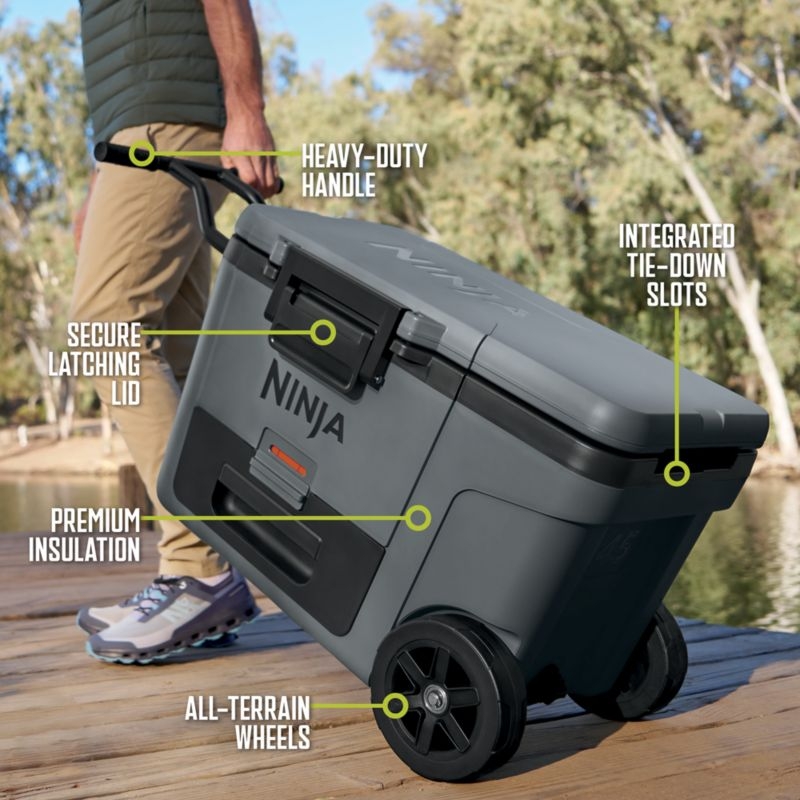 Ninja ® FrostVault™ 45-Qt. Wheeled Cooler with Dry Zone in Charcoal Grey - Image 7