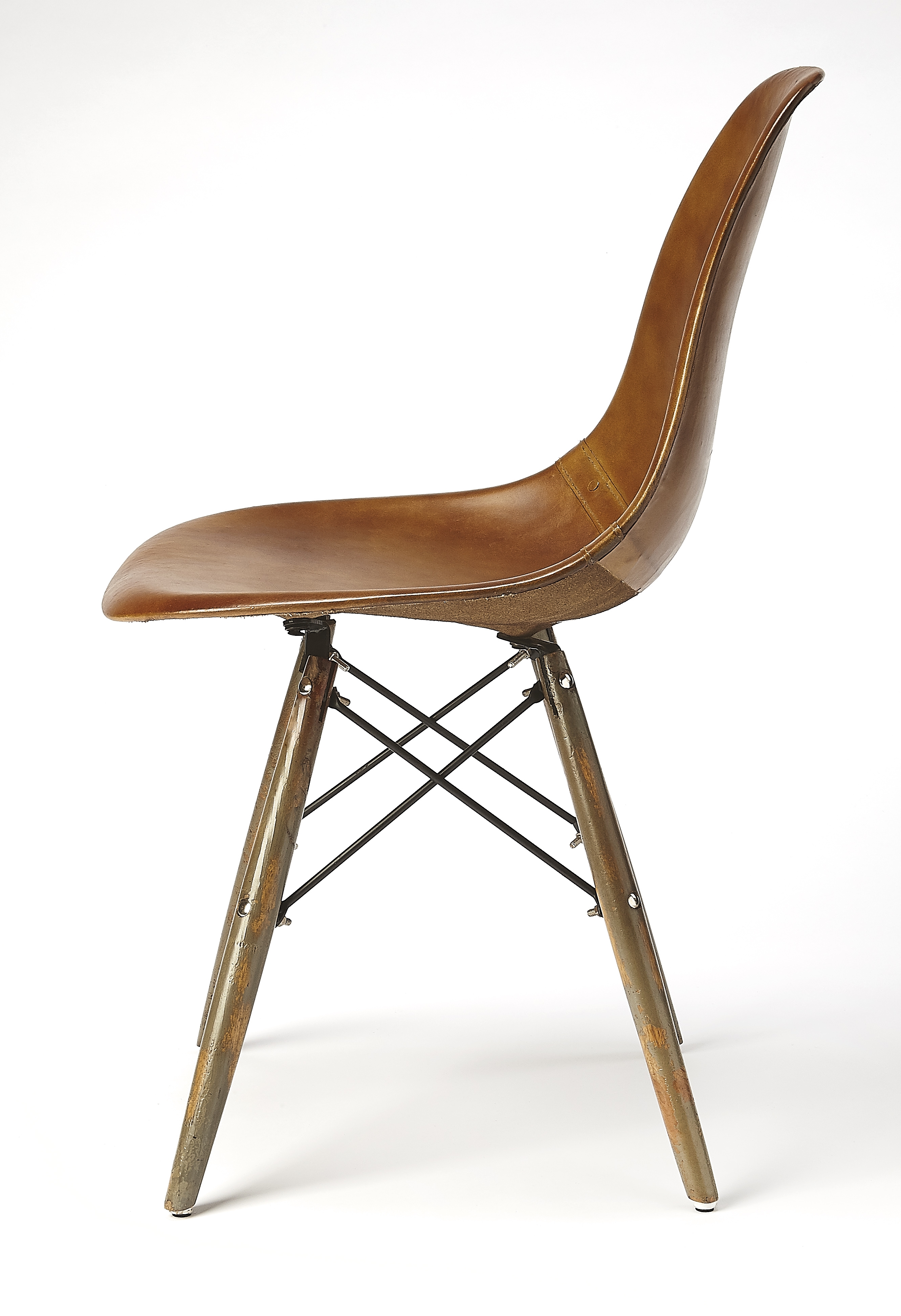 Orson Brown Leather Side Chair - Image 1