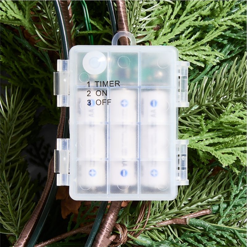 Faux Pinecone and Cedar Pre-Lit Holiday Wreath 28" - Image 3