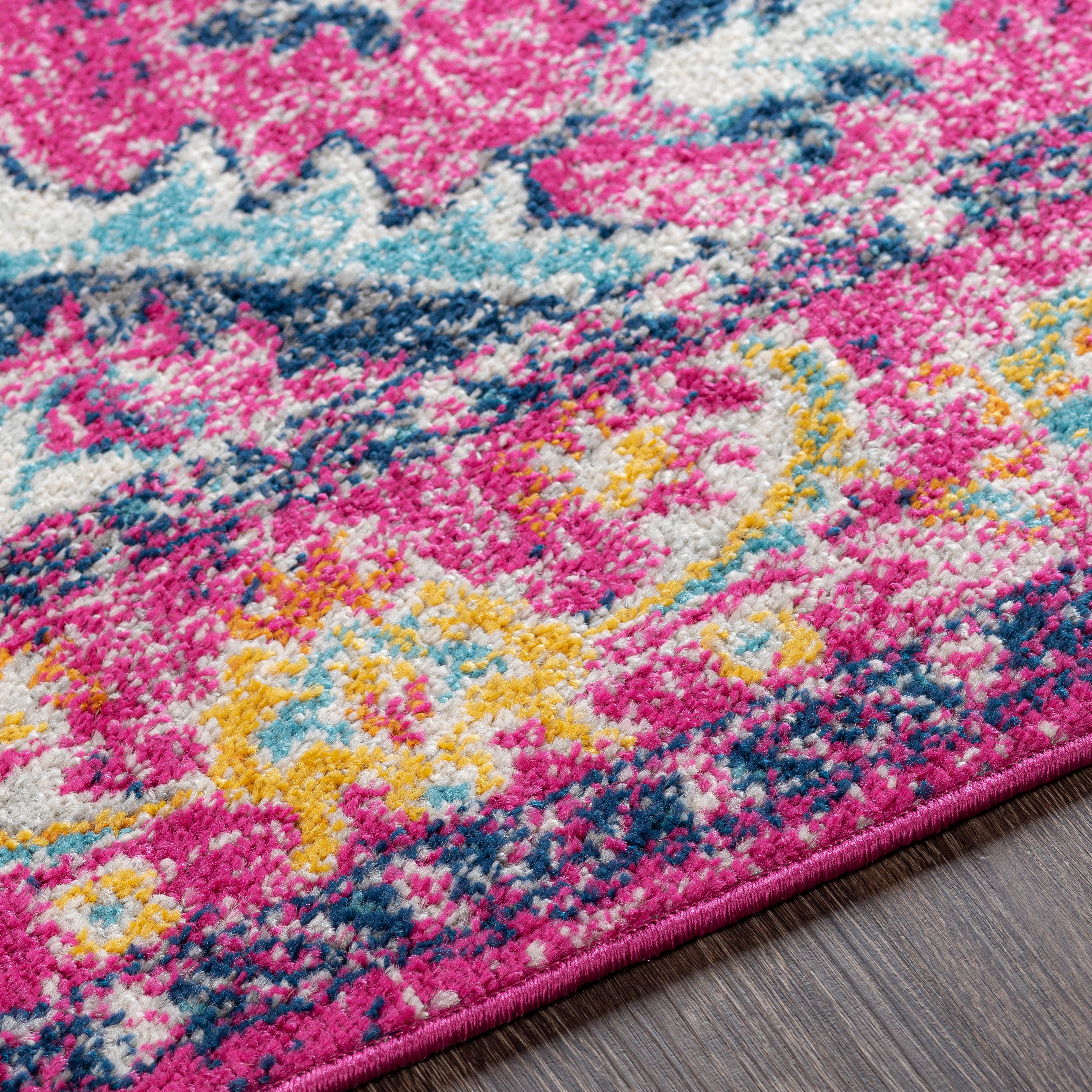 Harput Pink Indoor 5'3" x 7'3" Machine Woven Rug - Image 3