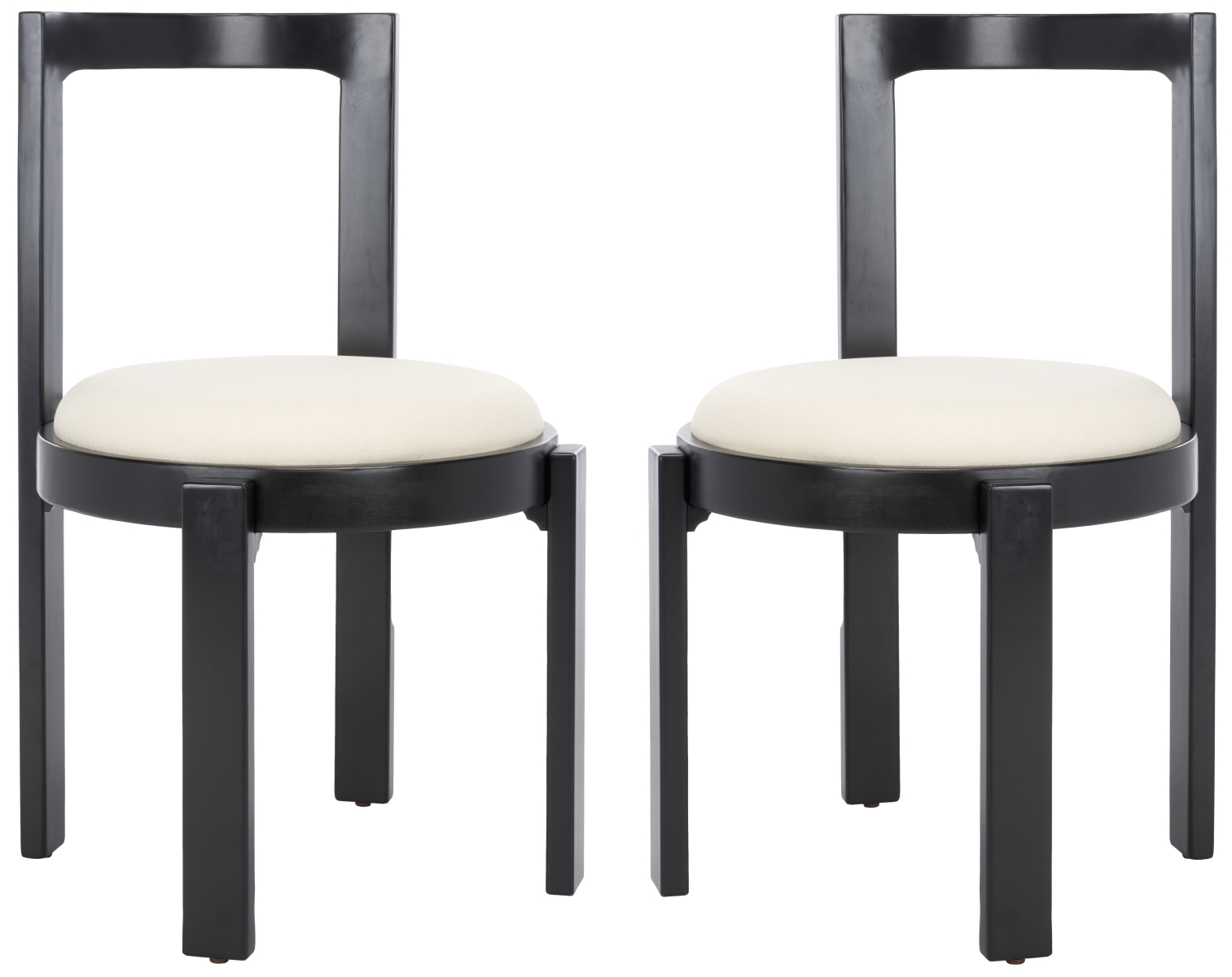 Estes Round Dining Chair, Set Of 2 - White/Black - Image 0