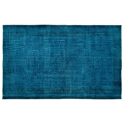 One-of-a-Kind Hand-Knotted 1960s Turkish Turquoise 5'9" x 9'5" Area Rug - Image 0