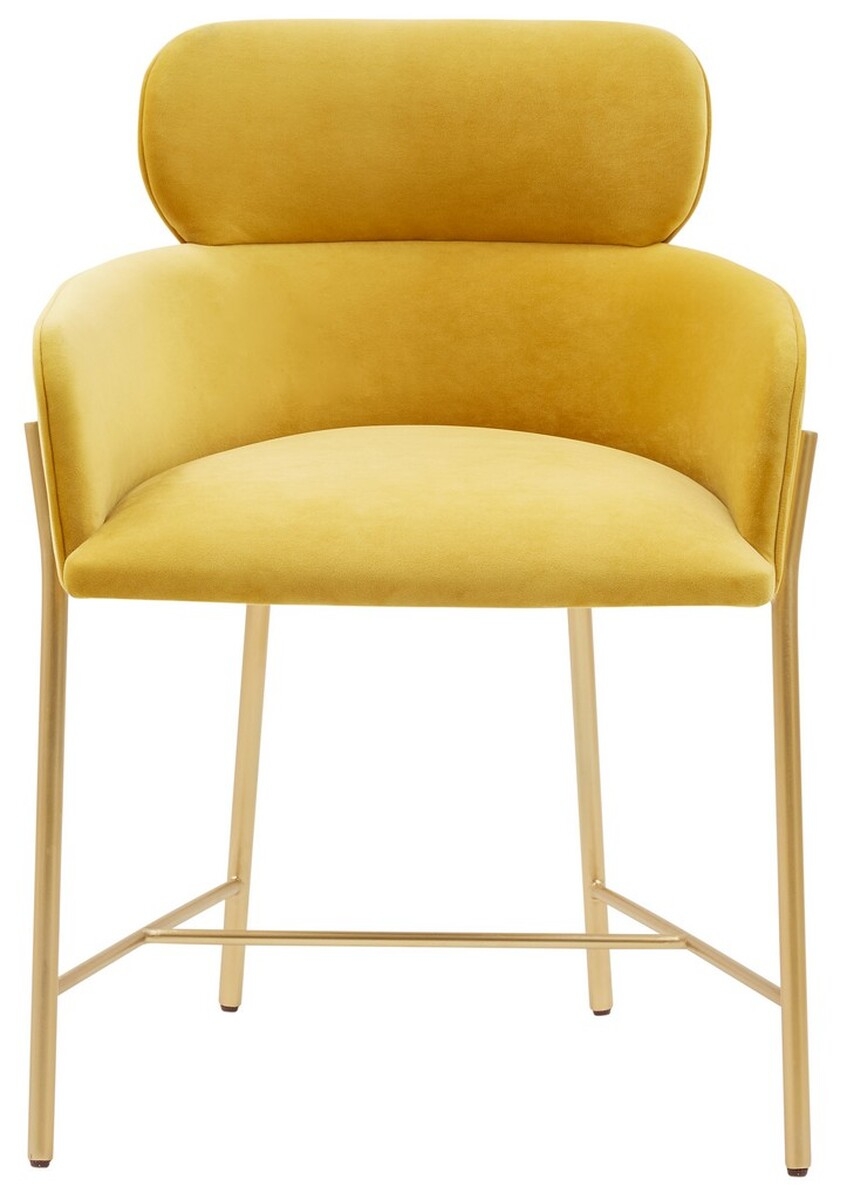 Charlize Velvet Dining Chair - Yellow/Gold - Image 0