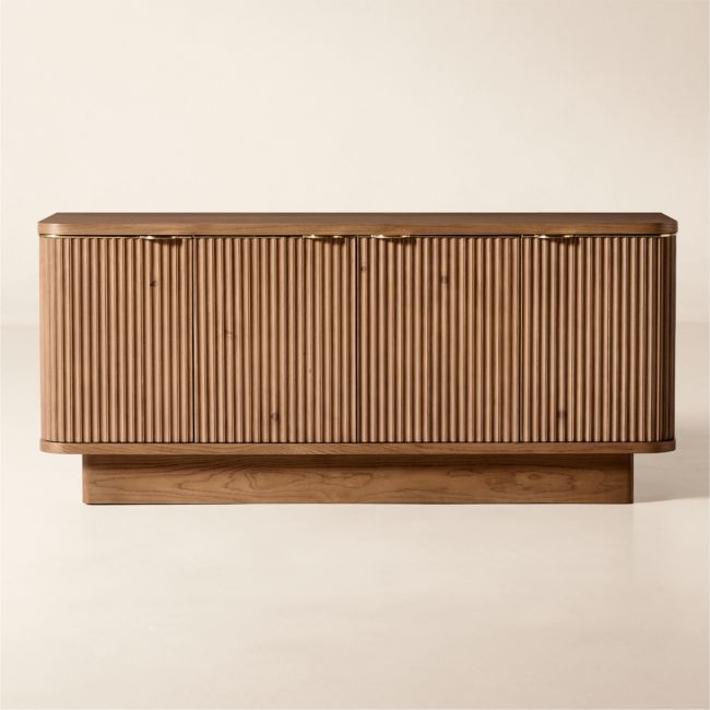Davison 60" Fluted Oak Media Console - Image 0