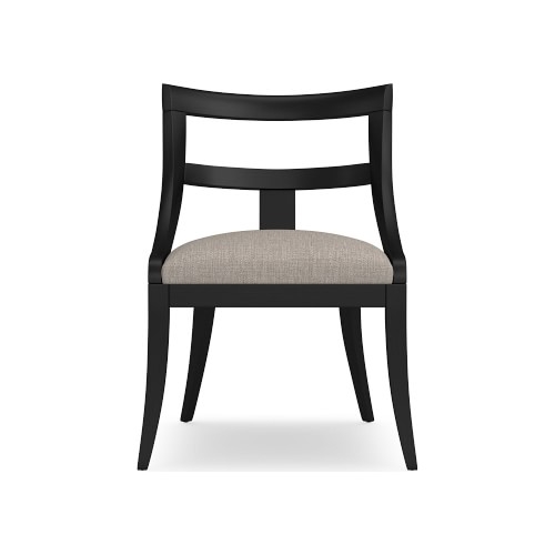 Piedmont Side Chair, Standard Cushion, Perennials Performance Melange Weave, Light Sand, Ebony Leg - Image 0