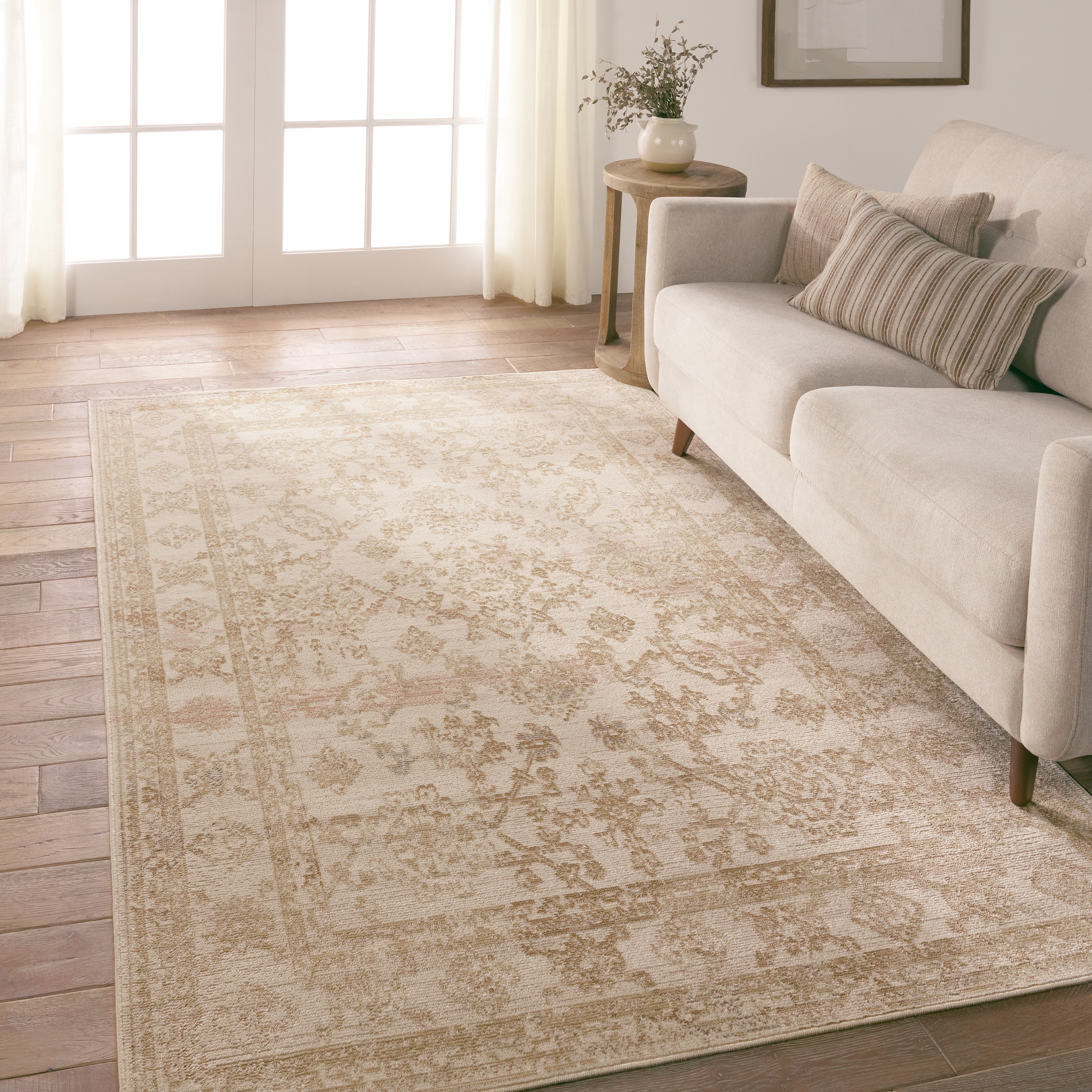 Vibe by Salerno Indoor/Outdoor Medallion Gold/ Ivory Area Rug (2'6"X4') - Image 4